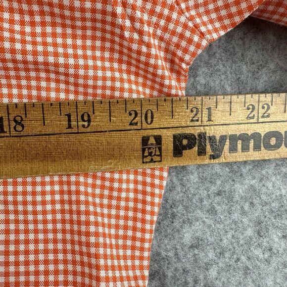 Eton Shirt Mens M Orange Gingham Checkered Contemporary Cotton BD Preppy Pocket* - Picture 14 of 16